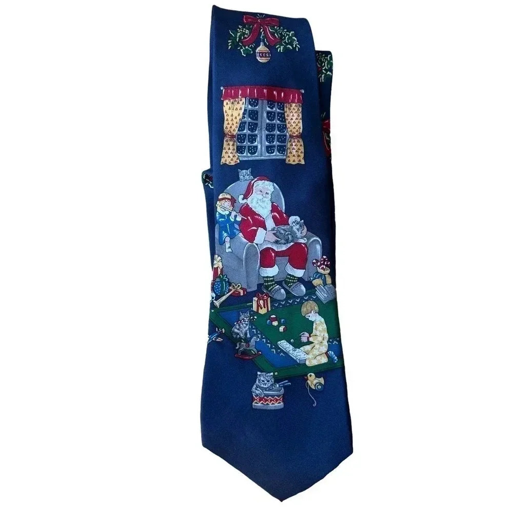 Vintage American Tradition Mens Christmas Santa Clause Christmas Ties Size OS
